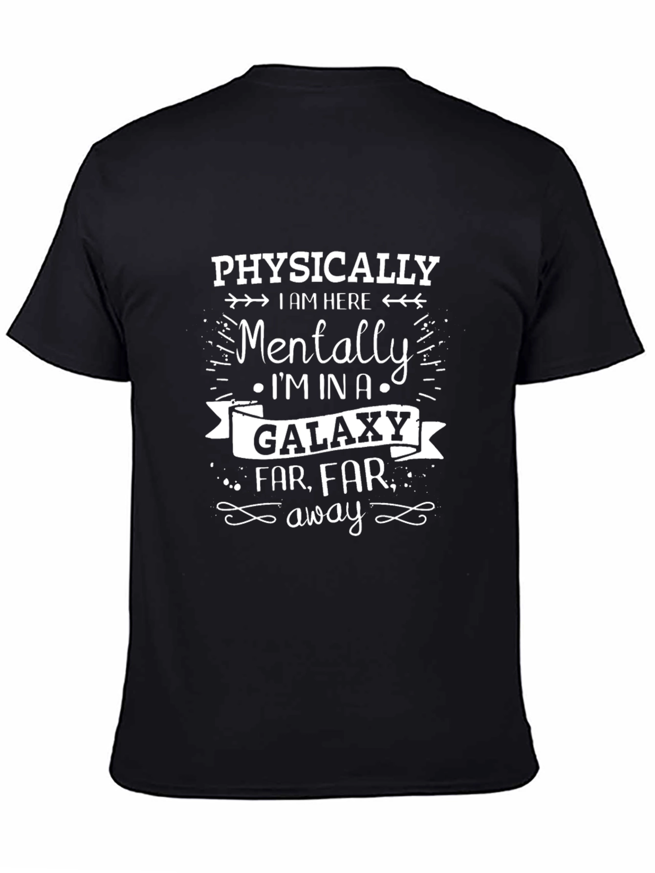 Galaxy Far Away Graphic Tee - Black Cotton T-Shirt