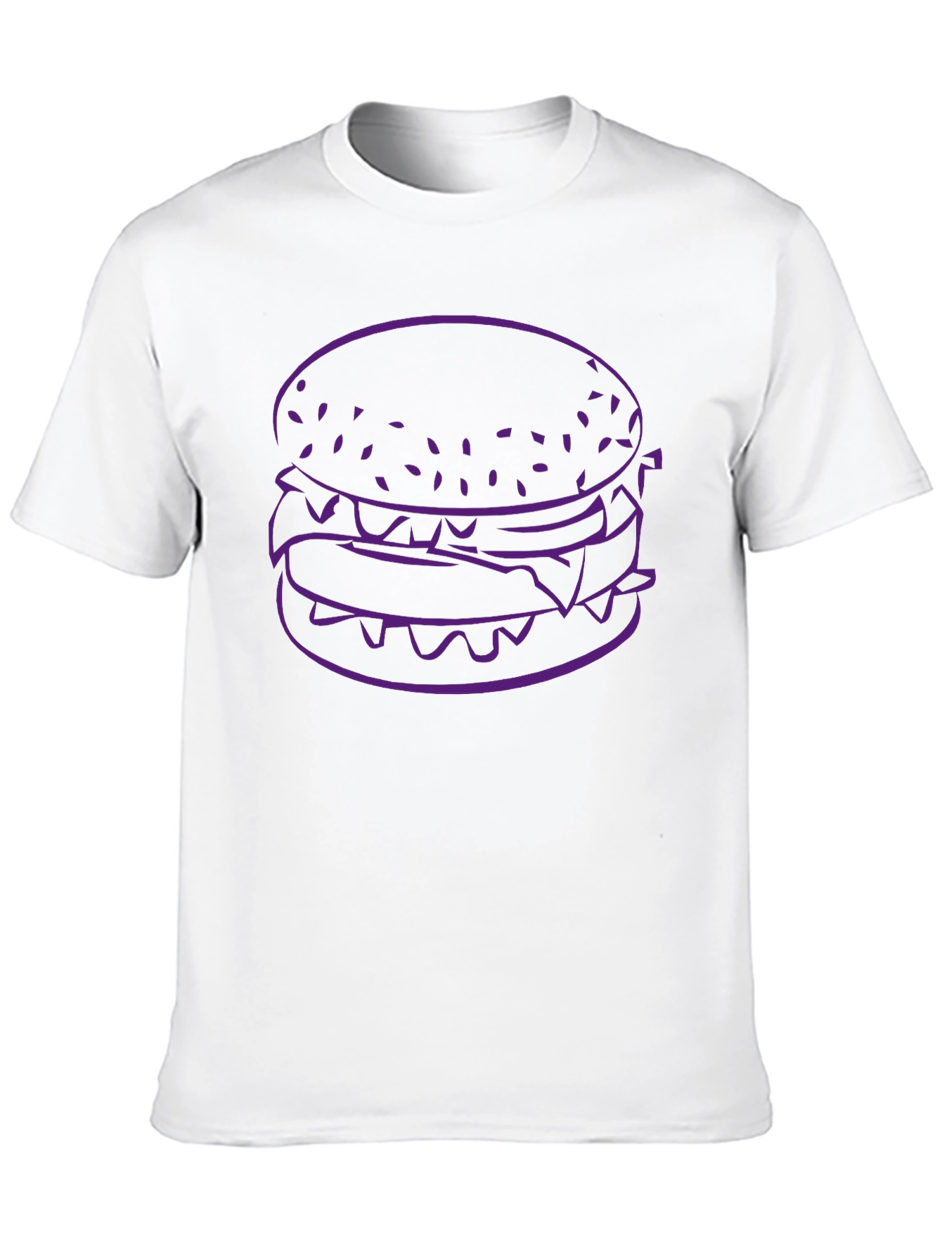 Burger Graphic Tee - Black Cotton T-Shirt