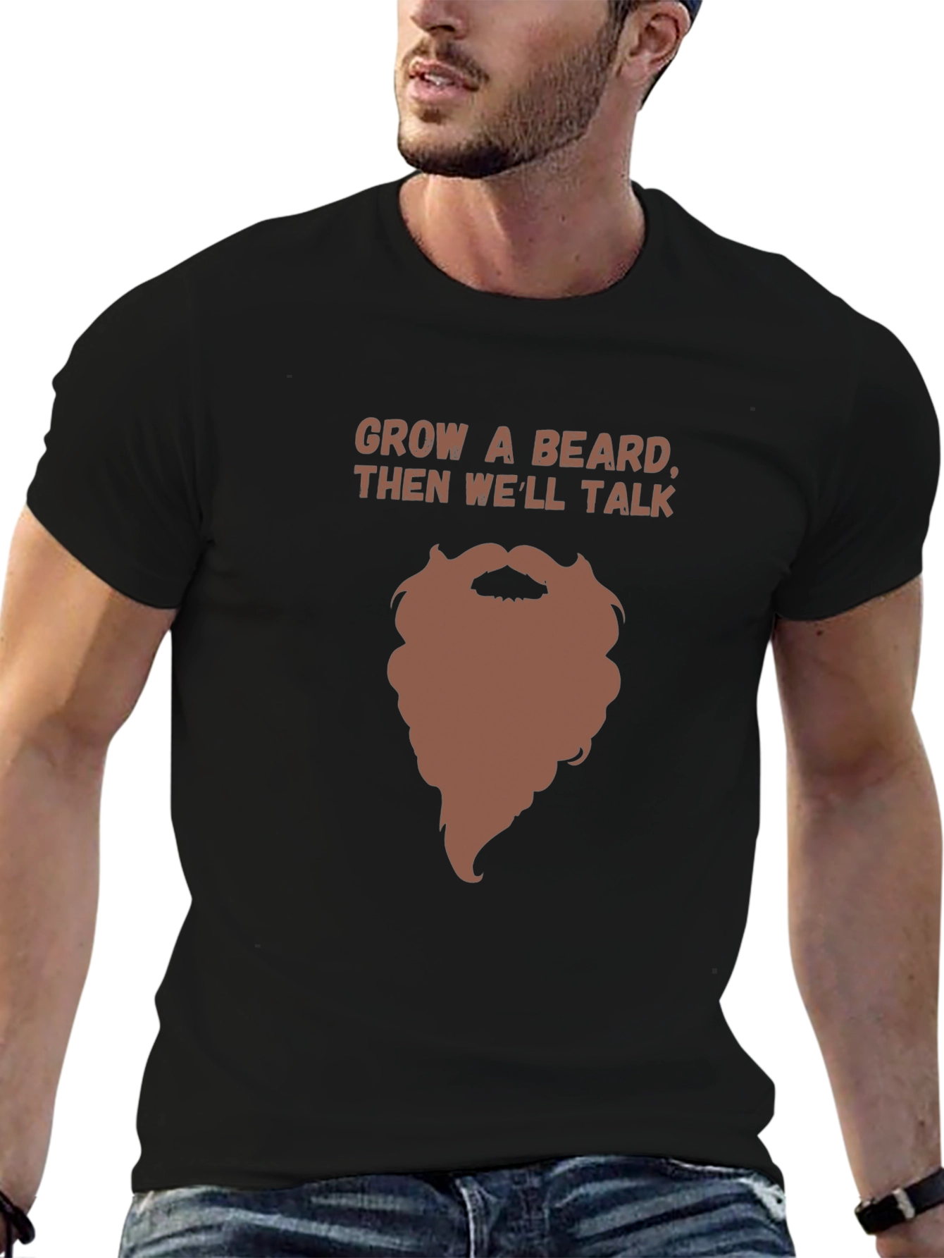 Grow a Beard Funny Graphic Tee
