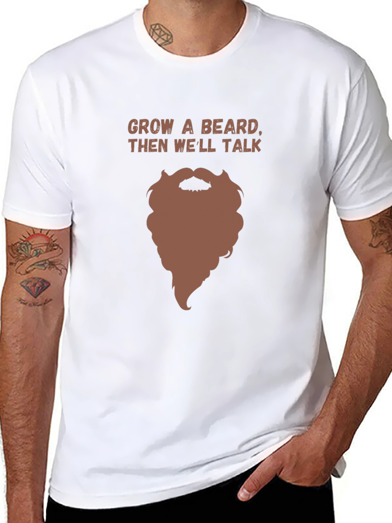 Grow a Beard Funny Graphic Tee