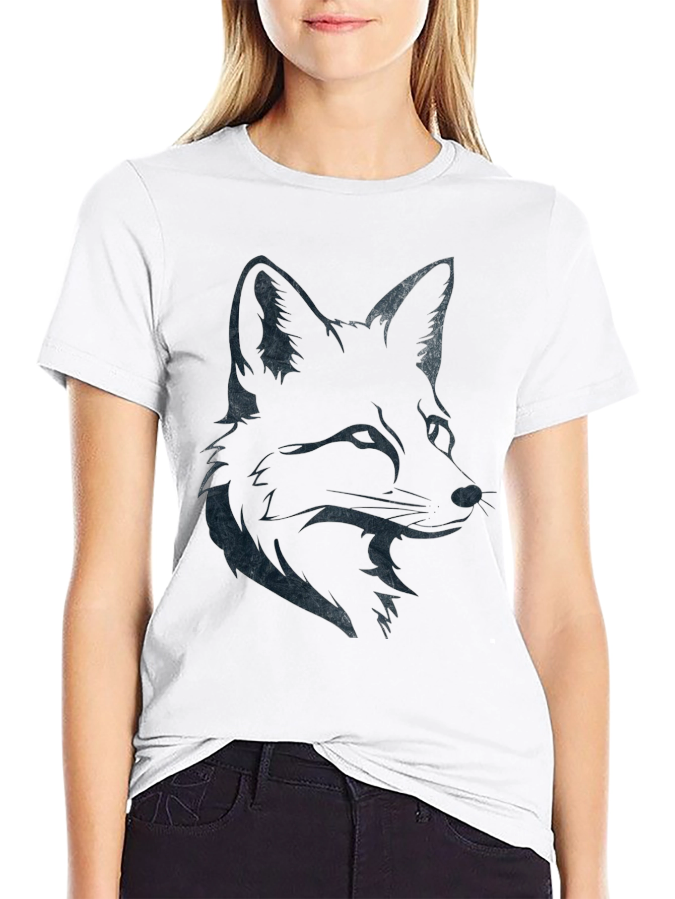 Fox Graphic Print Crew Neck T-Shirt