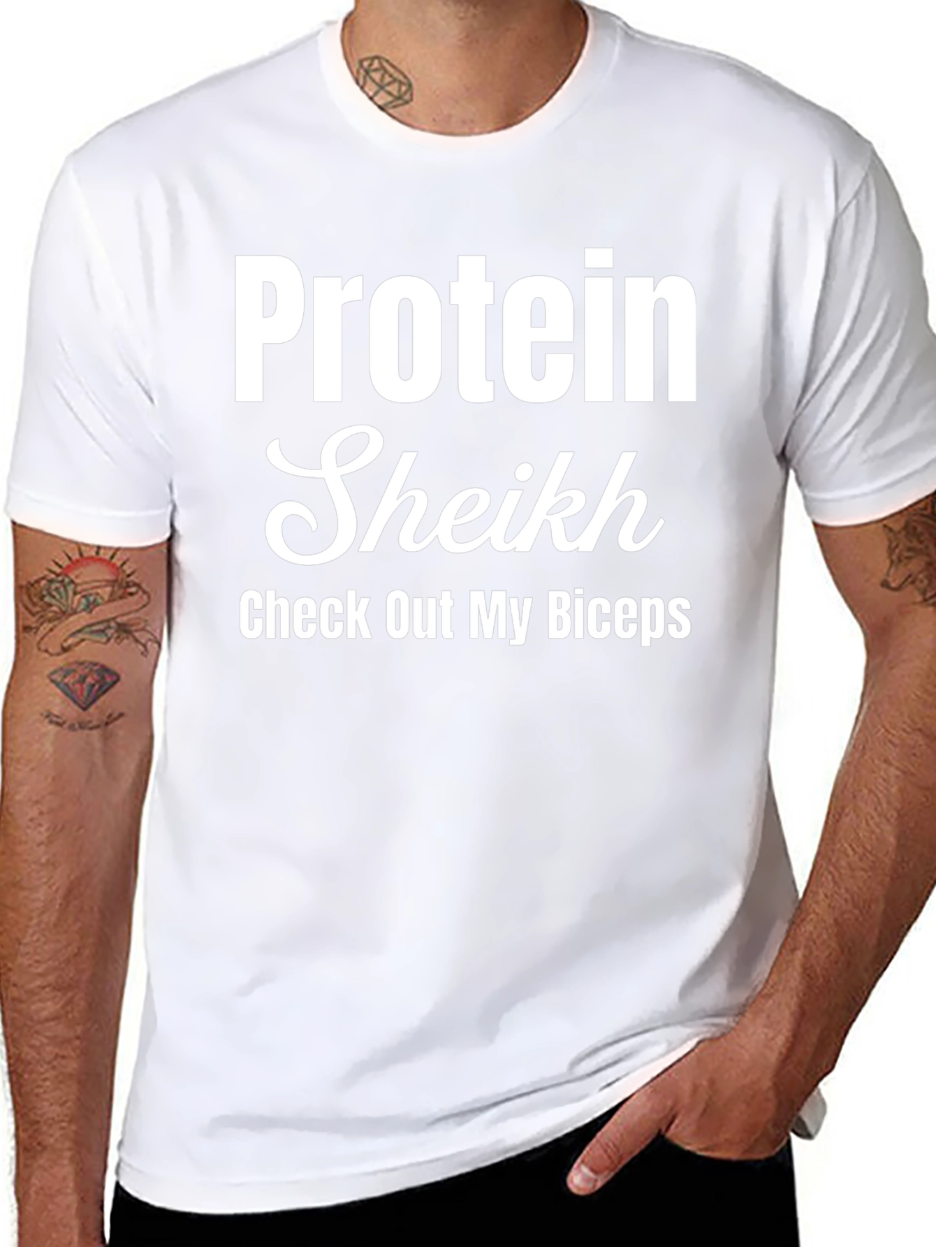 Protein Sheikh T-Shirt - Check Out My Biceps!