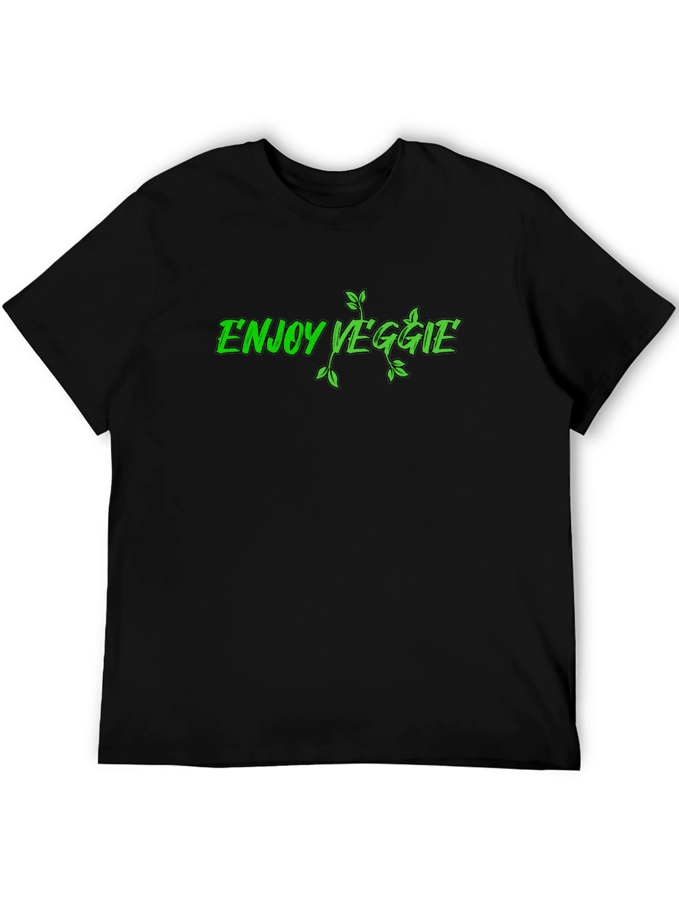 Enjoy Veggie Black Graphic T-Shirt