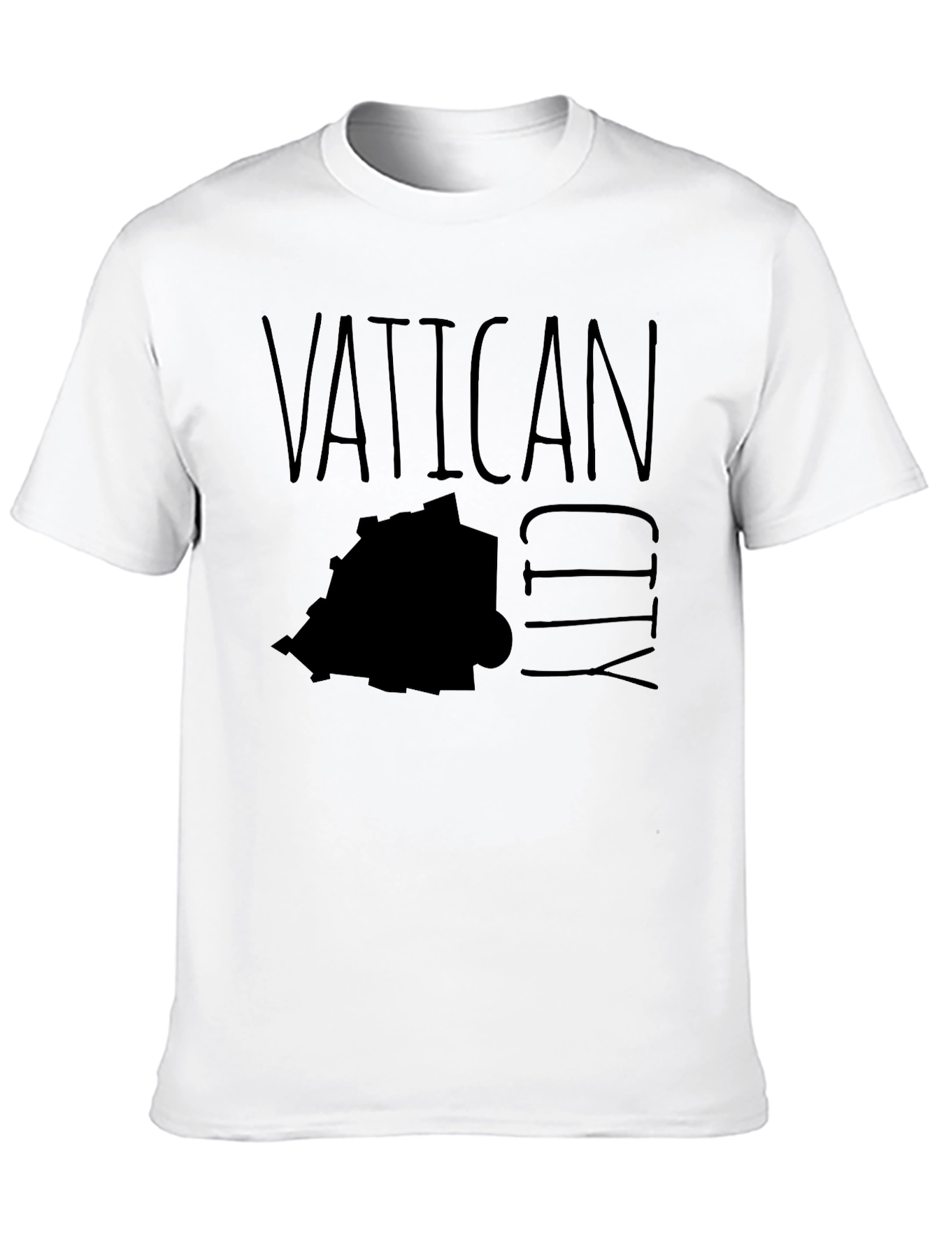 Vatican City Map Graphic T-Shirt - Black