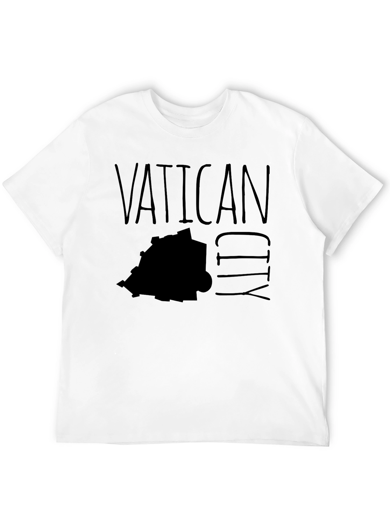 Vatican City Map Graphic T-Shirt - Black