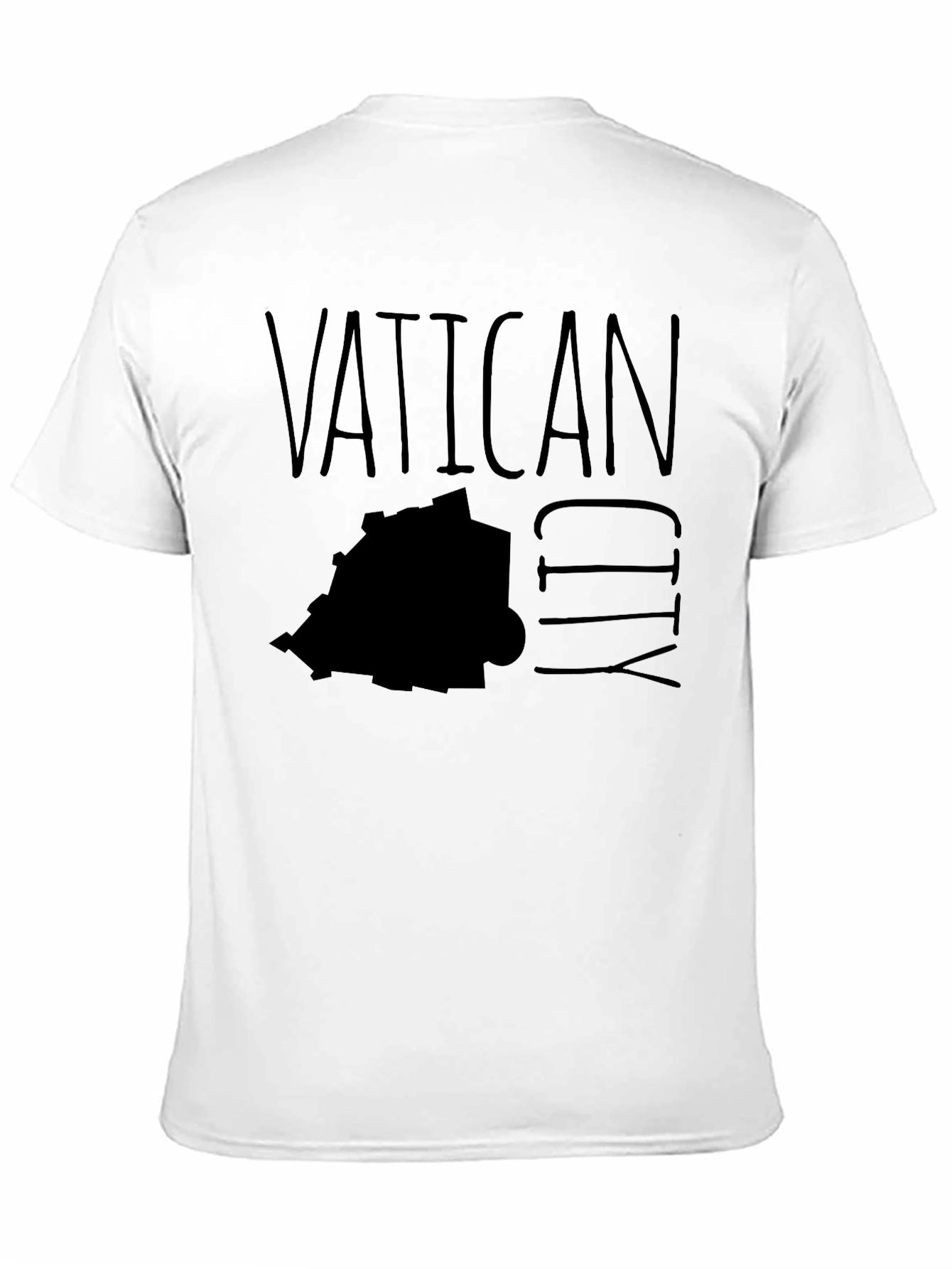 Vatican City Map Graphic T-Shirt - Black