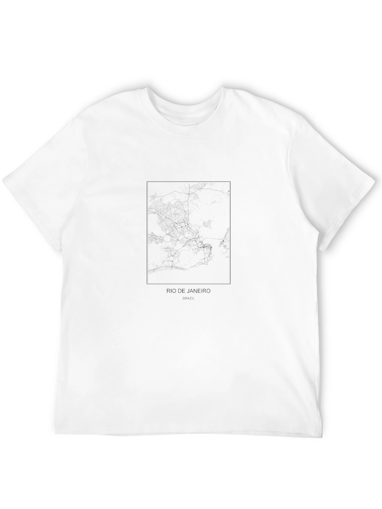 Rio de Janeiro Map Black T-Shirt