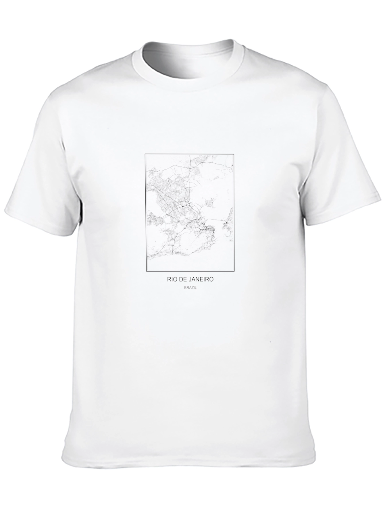 Rio de Janeiro Map Black T-Shirt
