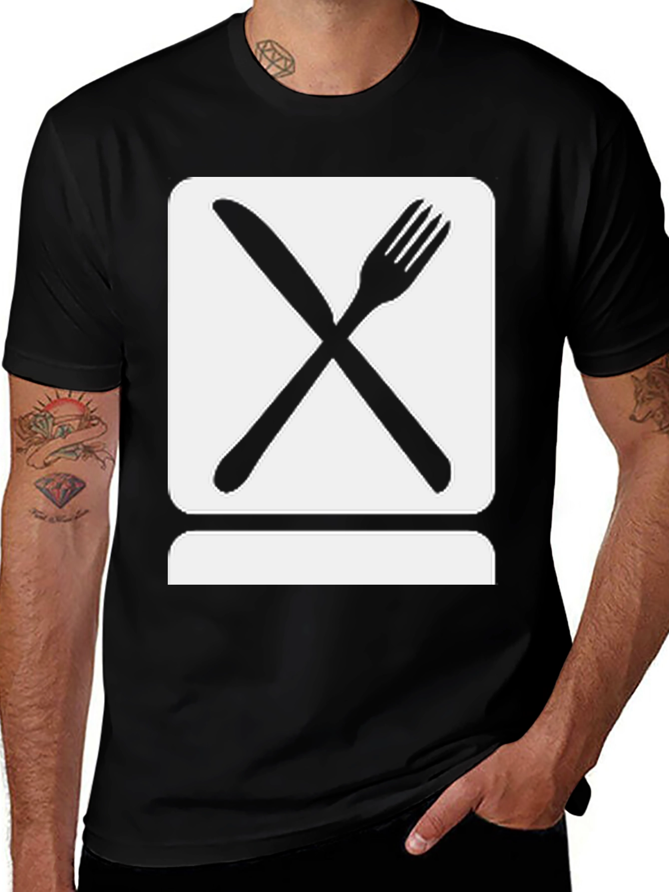 Dine In Style: Crossed Cutlery Graphic Tee