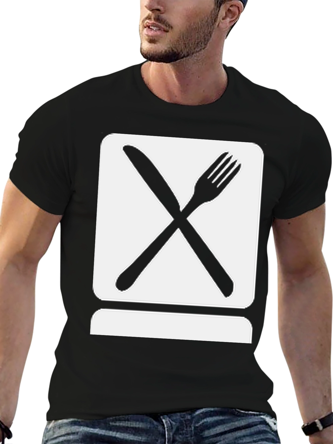 Dine In Style: Crossed Cutlery Graphic Tee