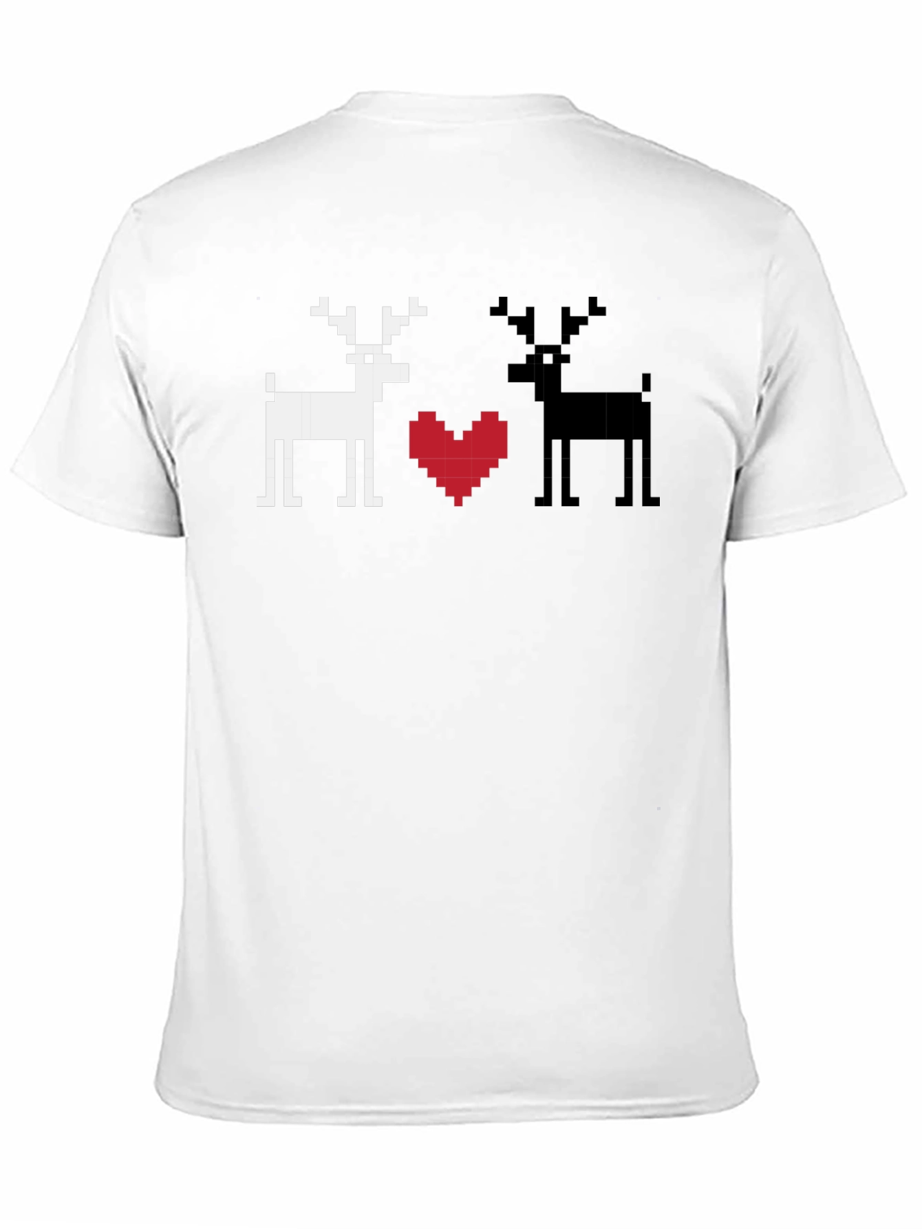 Pixel Deer Love T-Shirt - Black Graphic Tee