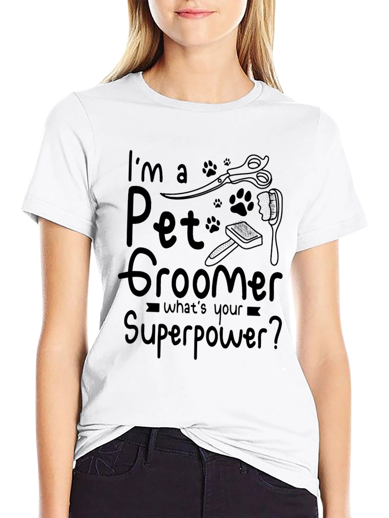 Pet Groomer Superpower Black T-Shirt