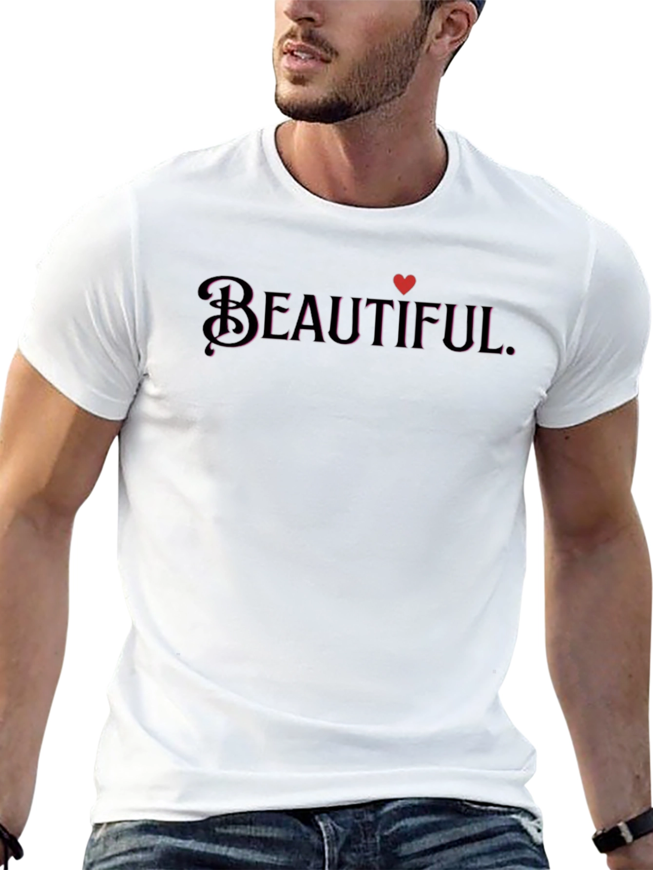 Beautiful Heart Graphic Black T-Shirt