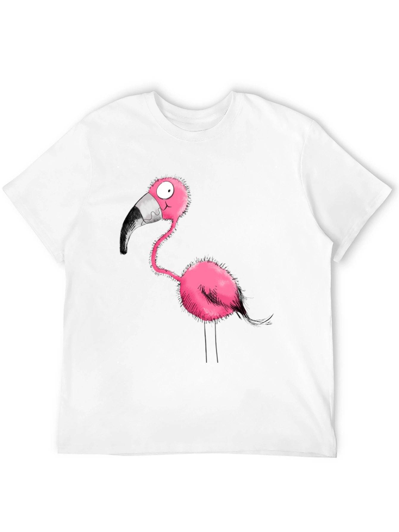 Cartoon Flamingo Graphic Tee - Fun & Unique!
