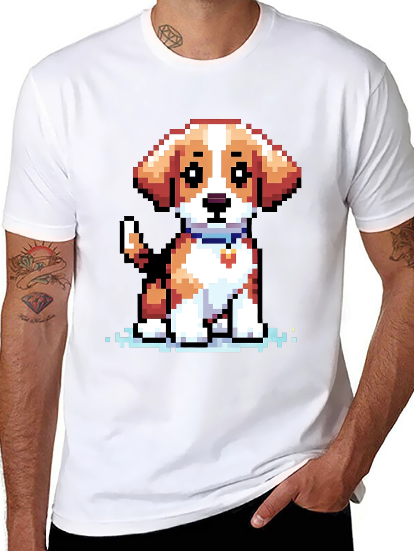 Pixel Dog T-Shirt - Cute 8-bit Puppy Design