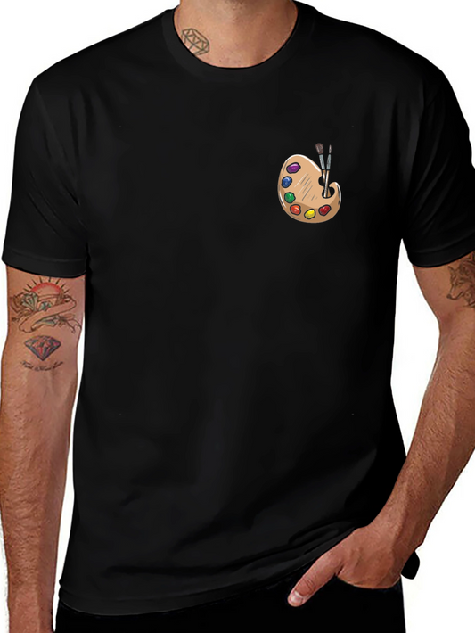 Artist Palette Graphic Tee - Black Cotton T-Shirt