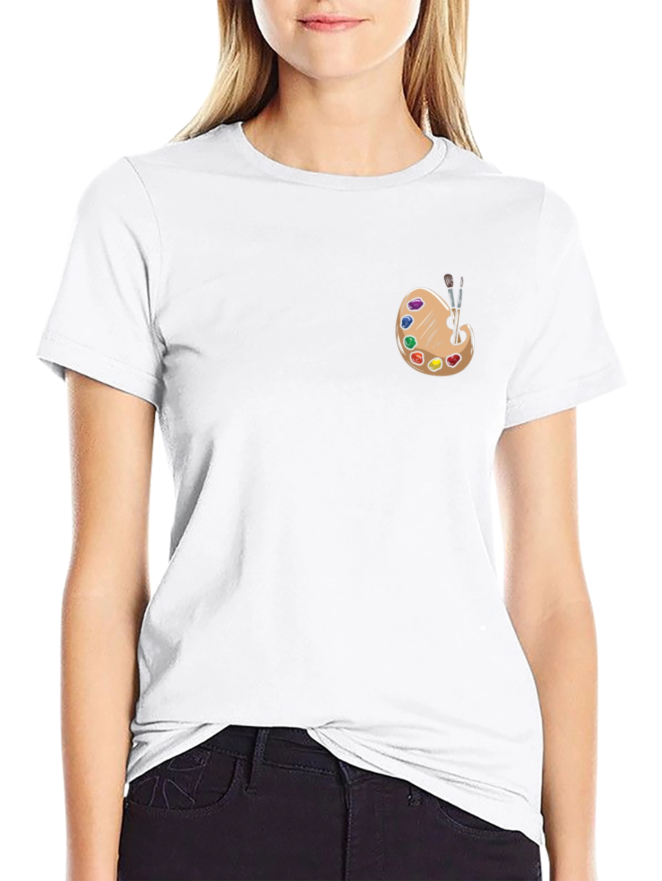 Artist Palette Graphic Tee - Black Cotton T-Shirt