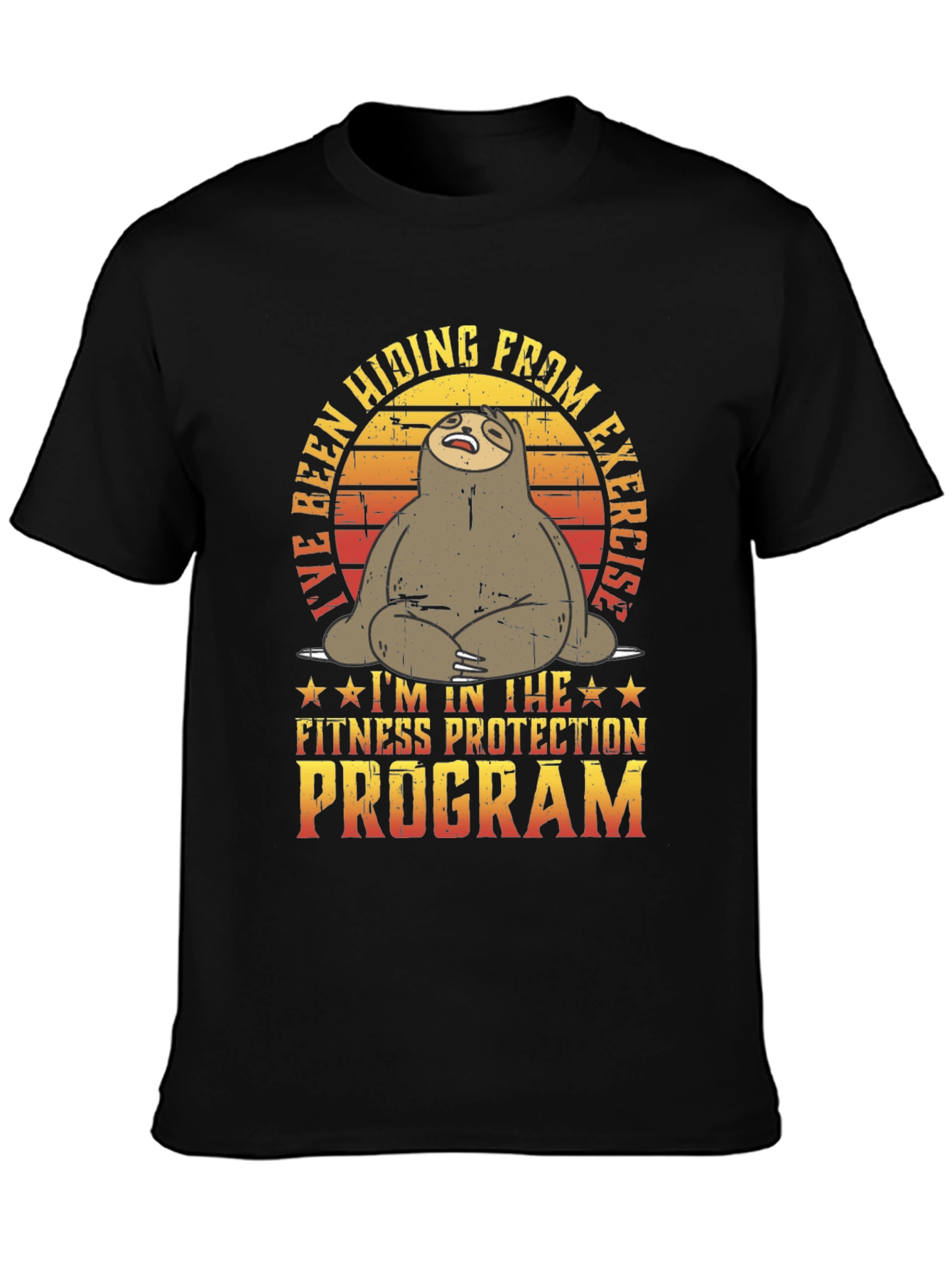 Funny Sloth Fitness Protection Program T-Shirt