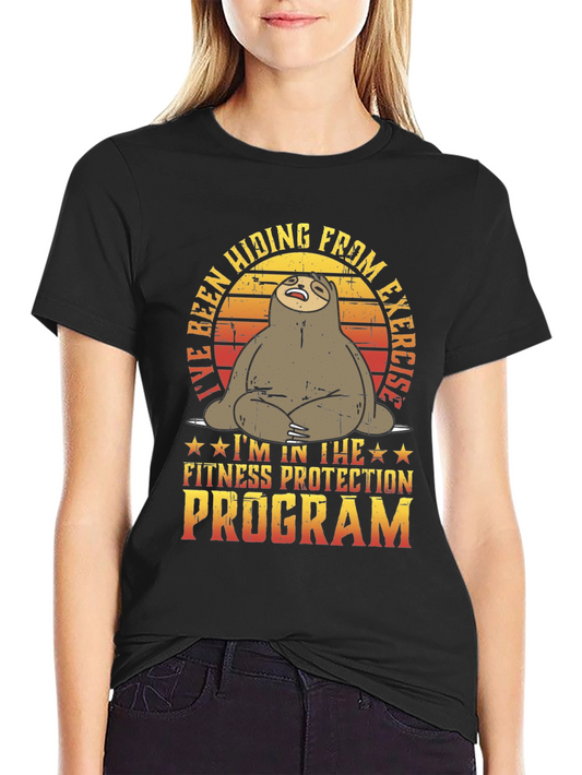 Funny Sloth Fitness Protection Program T-Shirt