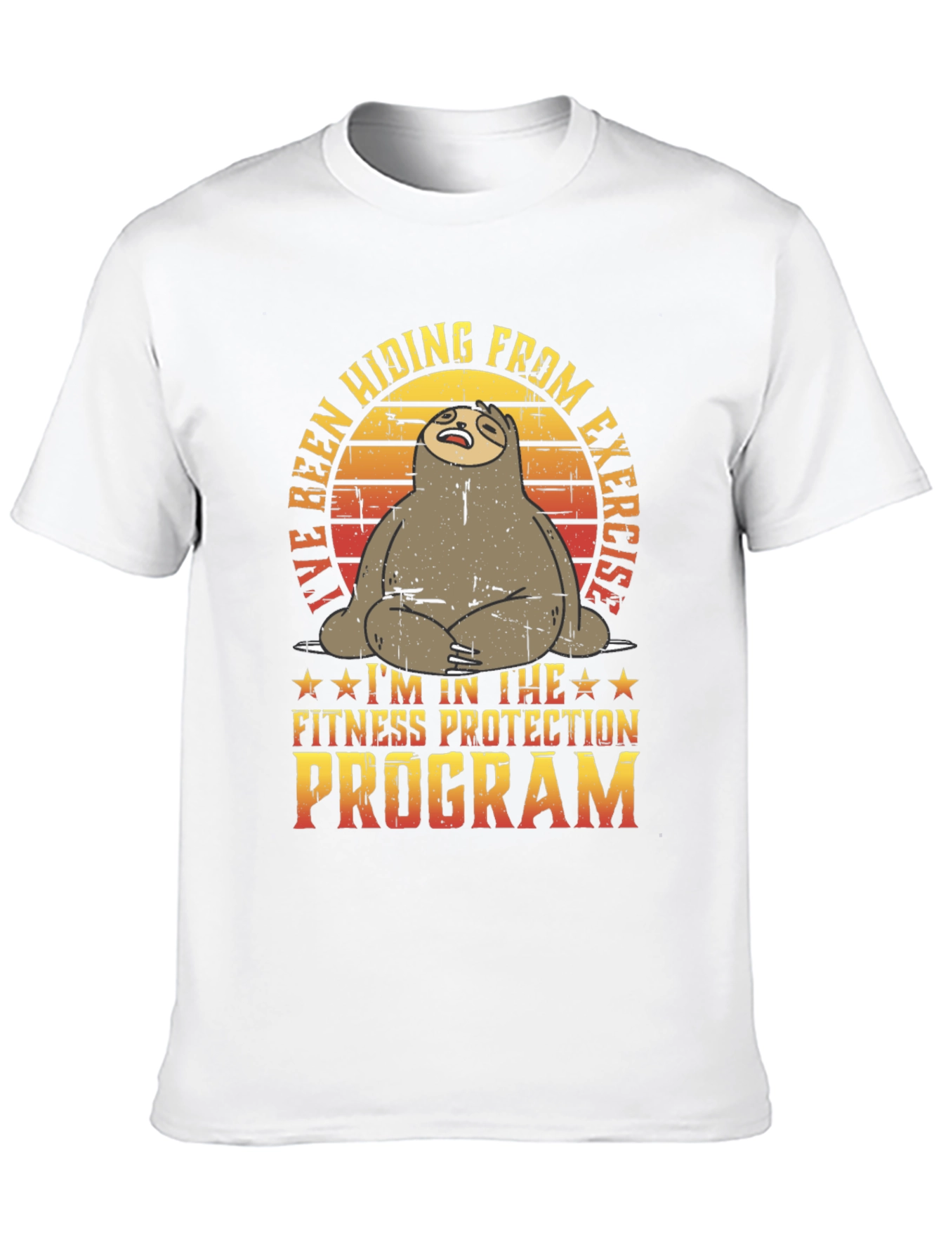 Funny Sloth Fitness Protection Program T-Shirt
