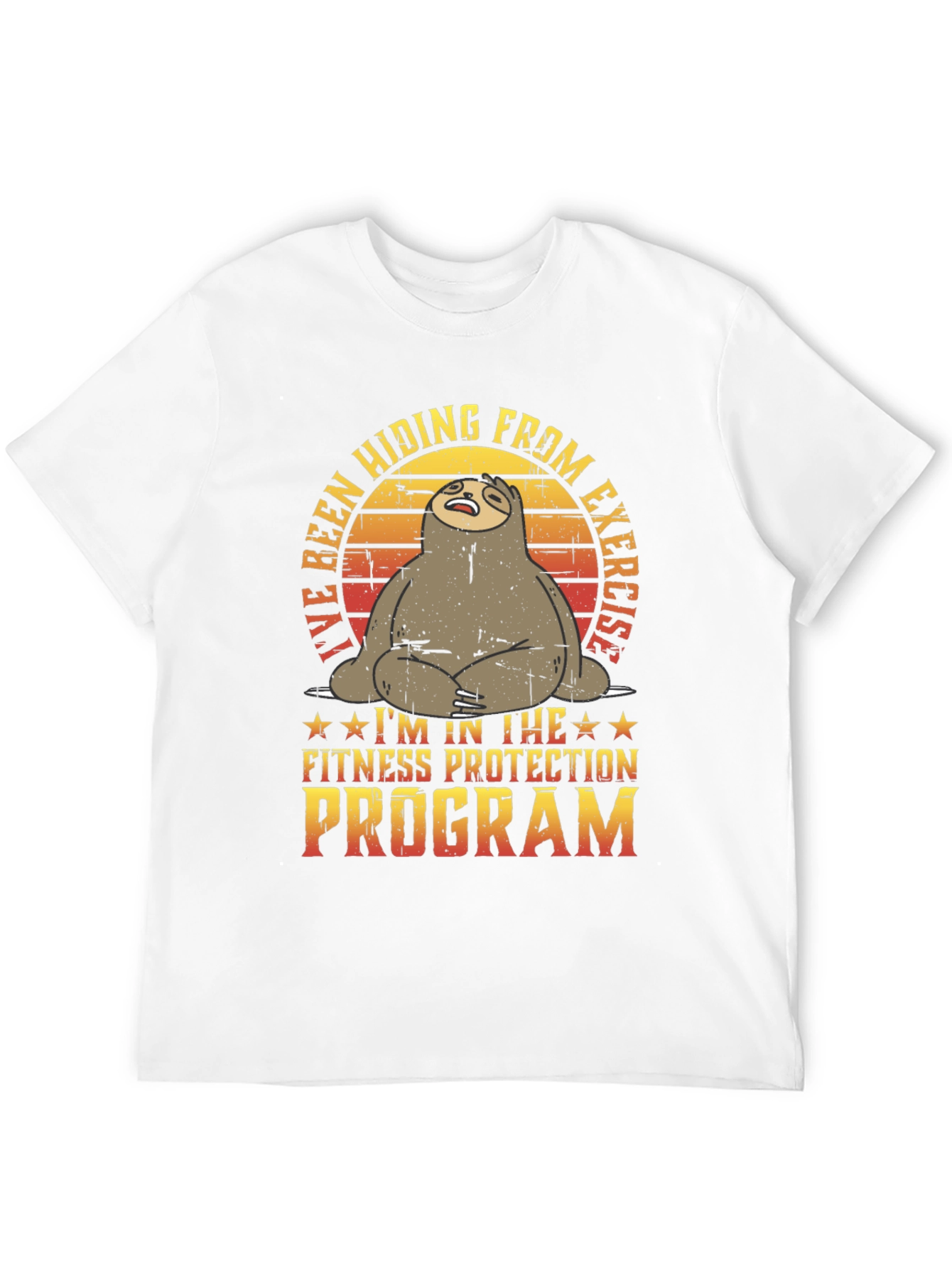 Funny Sloth Fitness Protection Program T-Shirt
