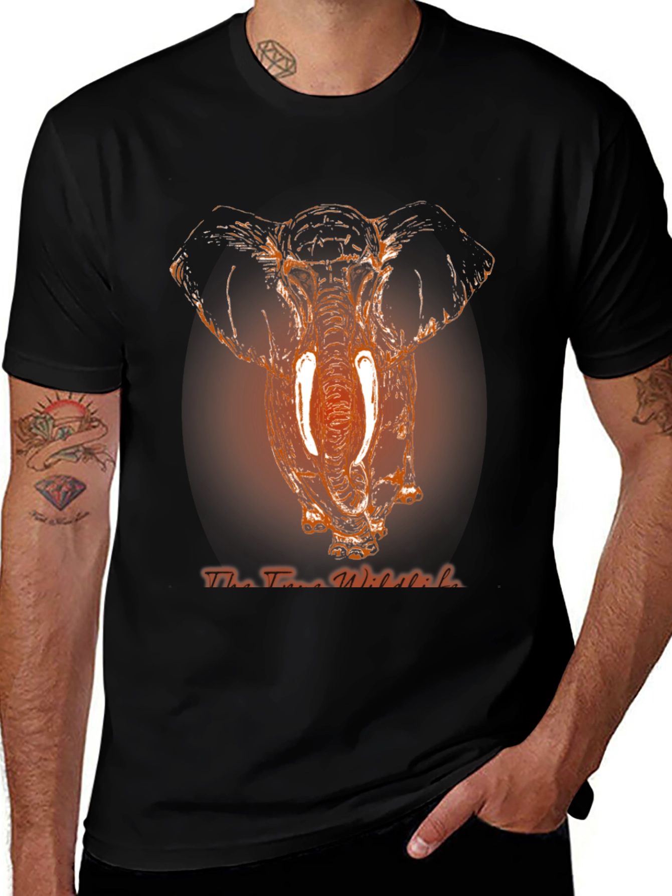 Elephant Graphic Print Mens T-Shirt