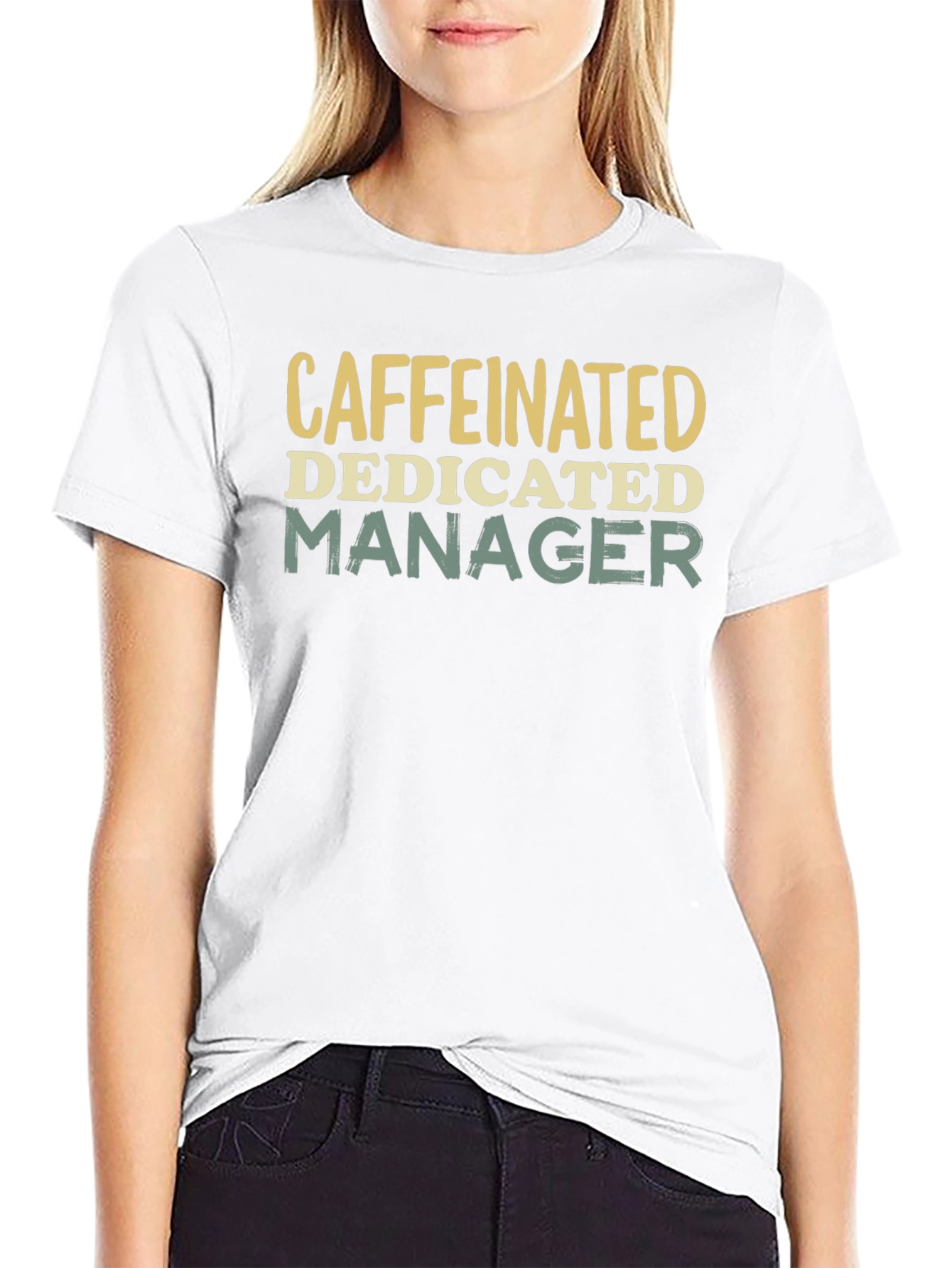 Caffeinated Dedicated Manager Black T-Shirt