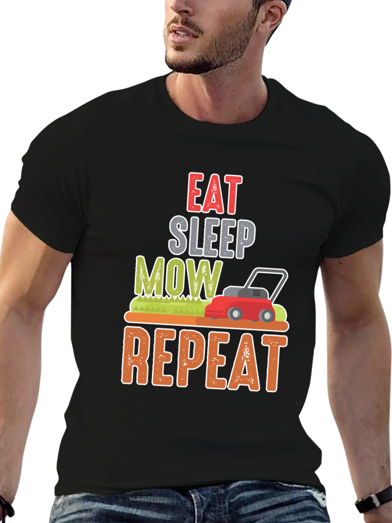 Eat Sleep Mow Repeat Funny Lawn Mowing T-Shirt