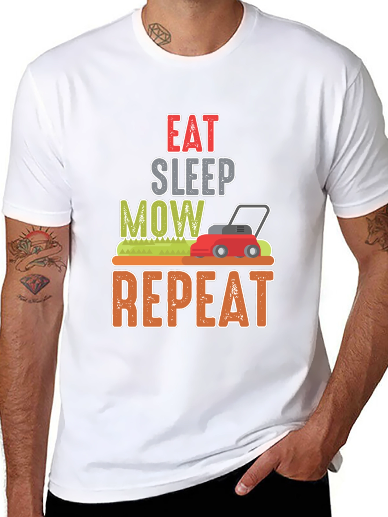Eat Sleep Mow Repeat Funny Lawn Mowing T-Shirt