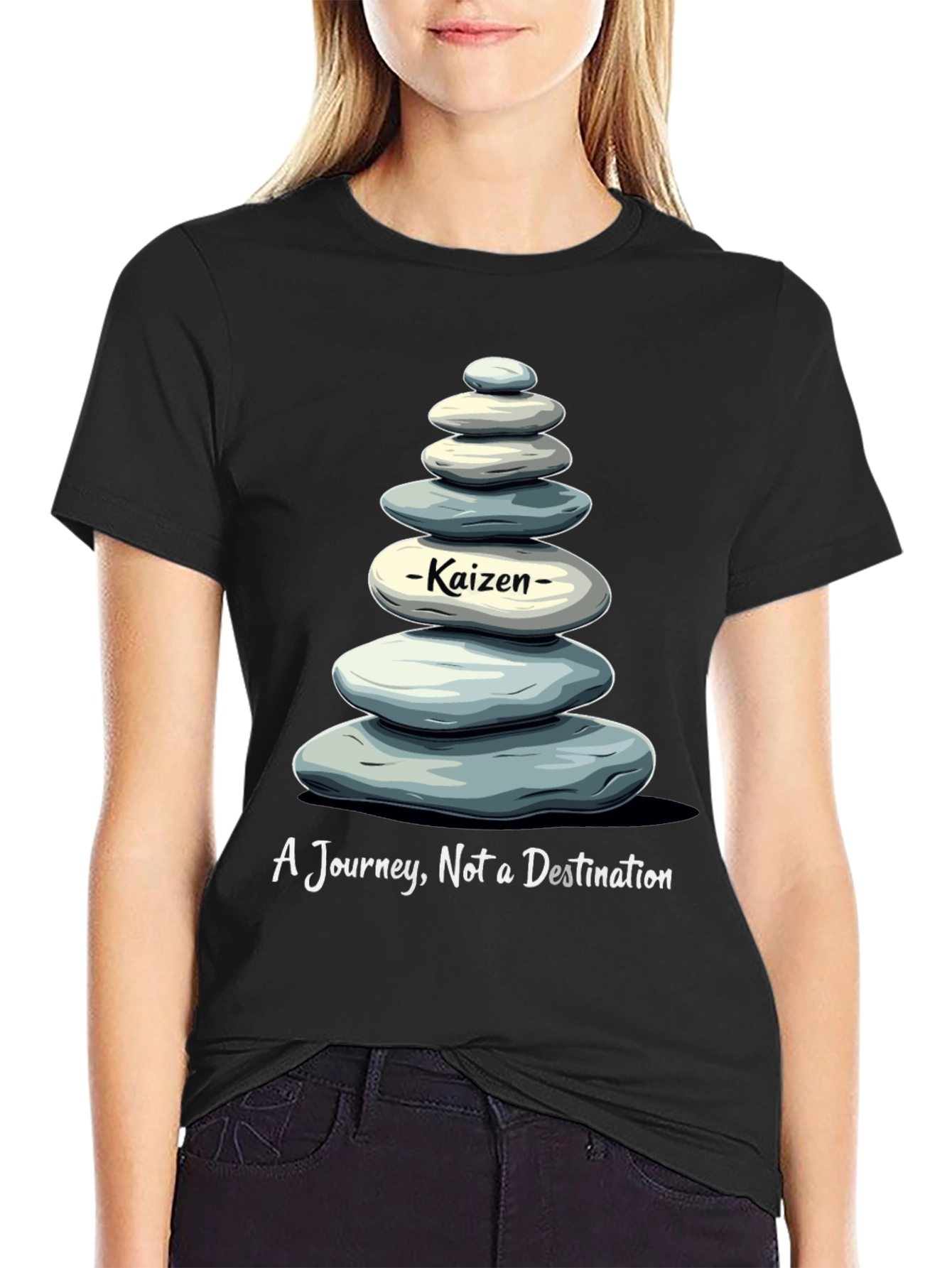 Kaizen Stone Stack T-Shirt - Journey Not Destination