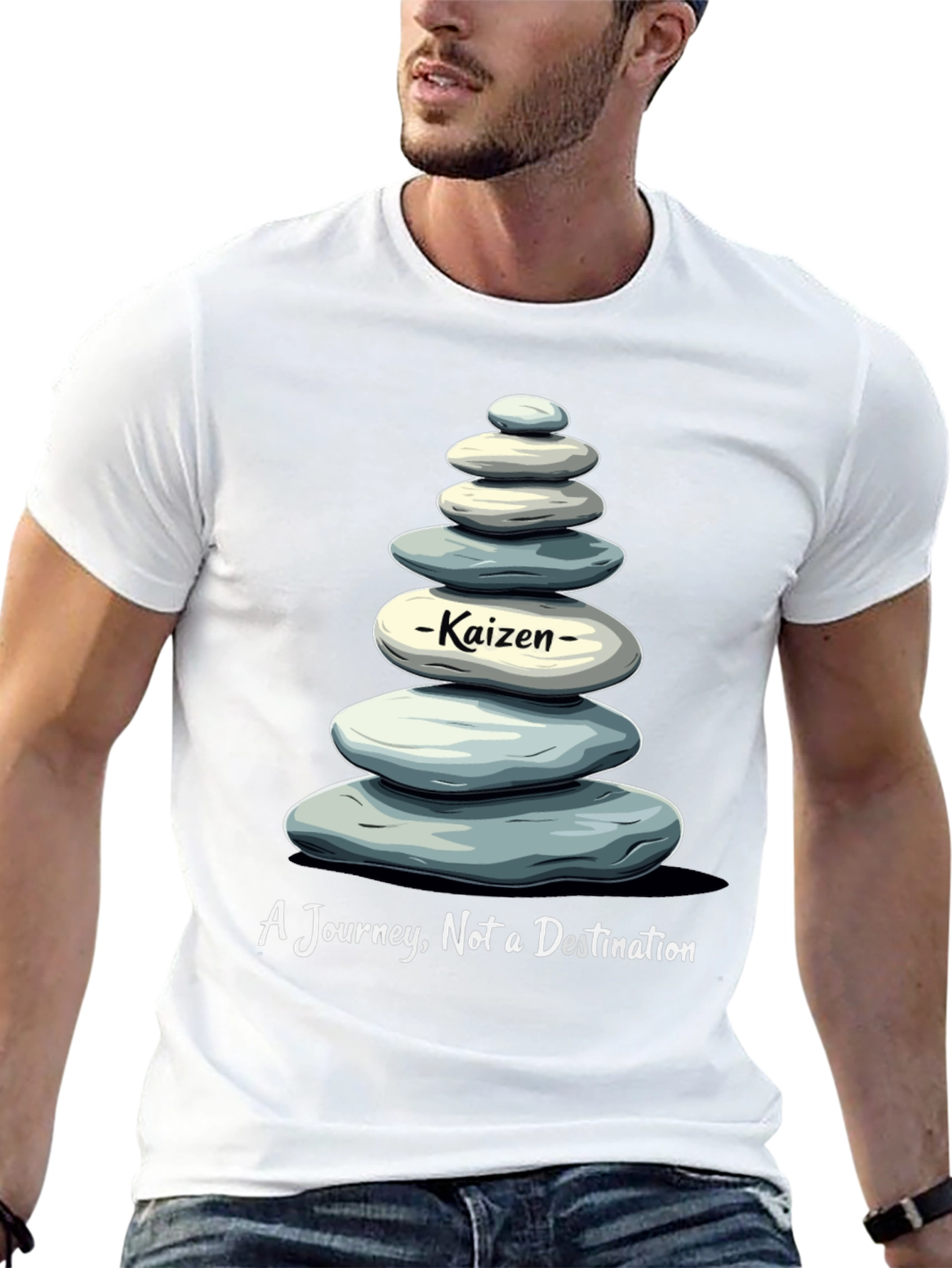Kaizen Stone Stack T-Shirt - Journey Not Destination
