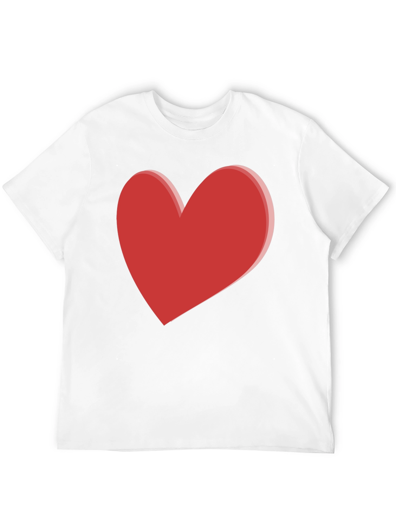 Bold Red Heart Graphic Black T-Shirt