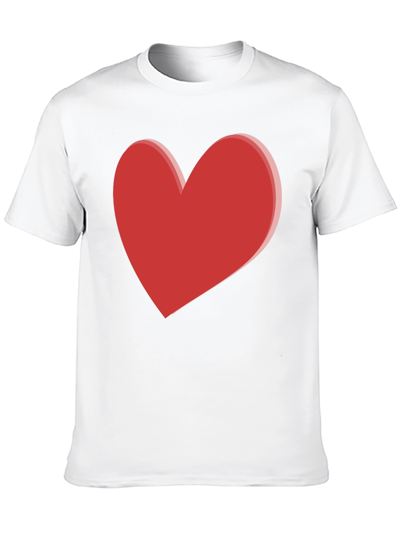 Bold Red Heart Graphic Black T-Shirt
