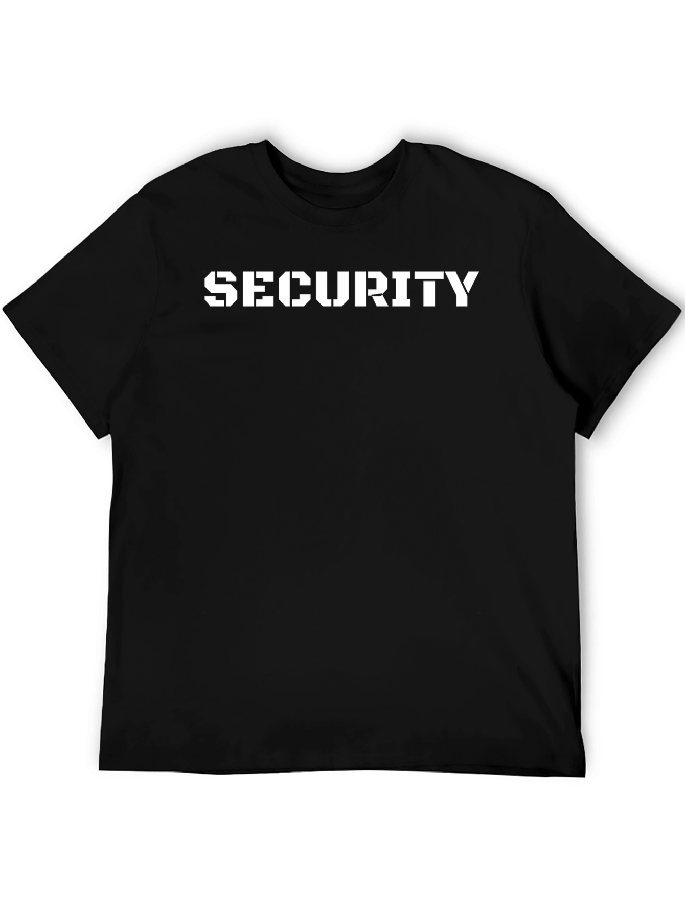 Security T-Shirt - Stencil Font Black Tee