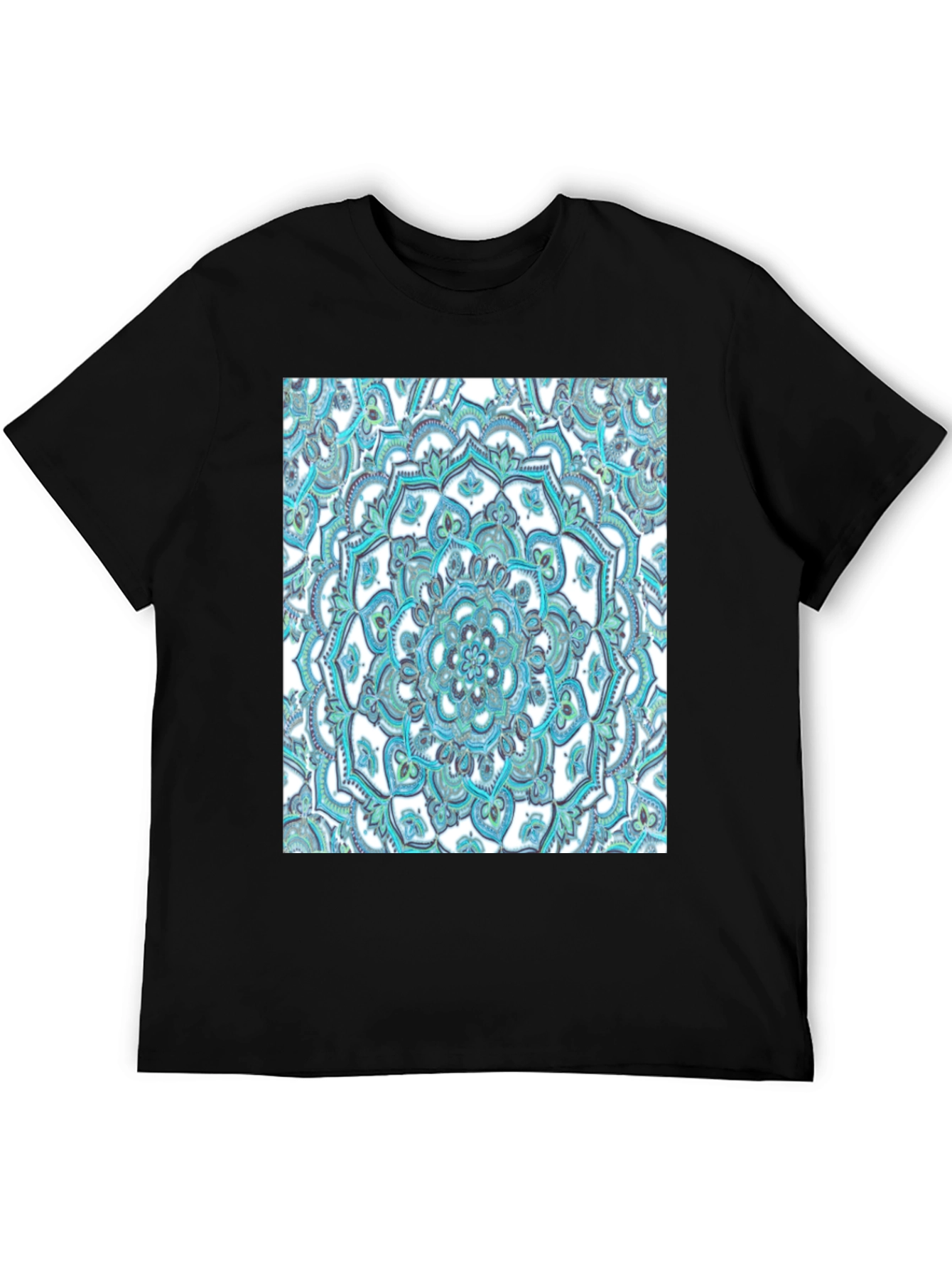 Mandala Graphic Tee - Soft Black Cotton T-Shirt
