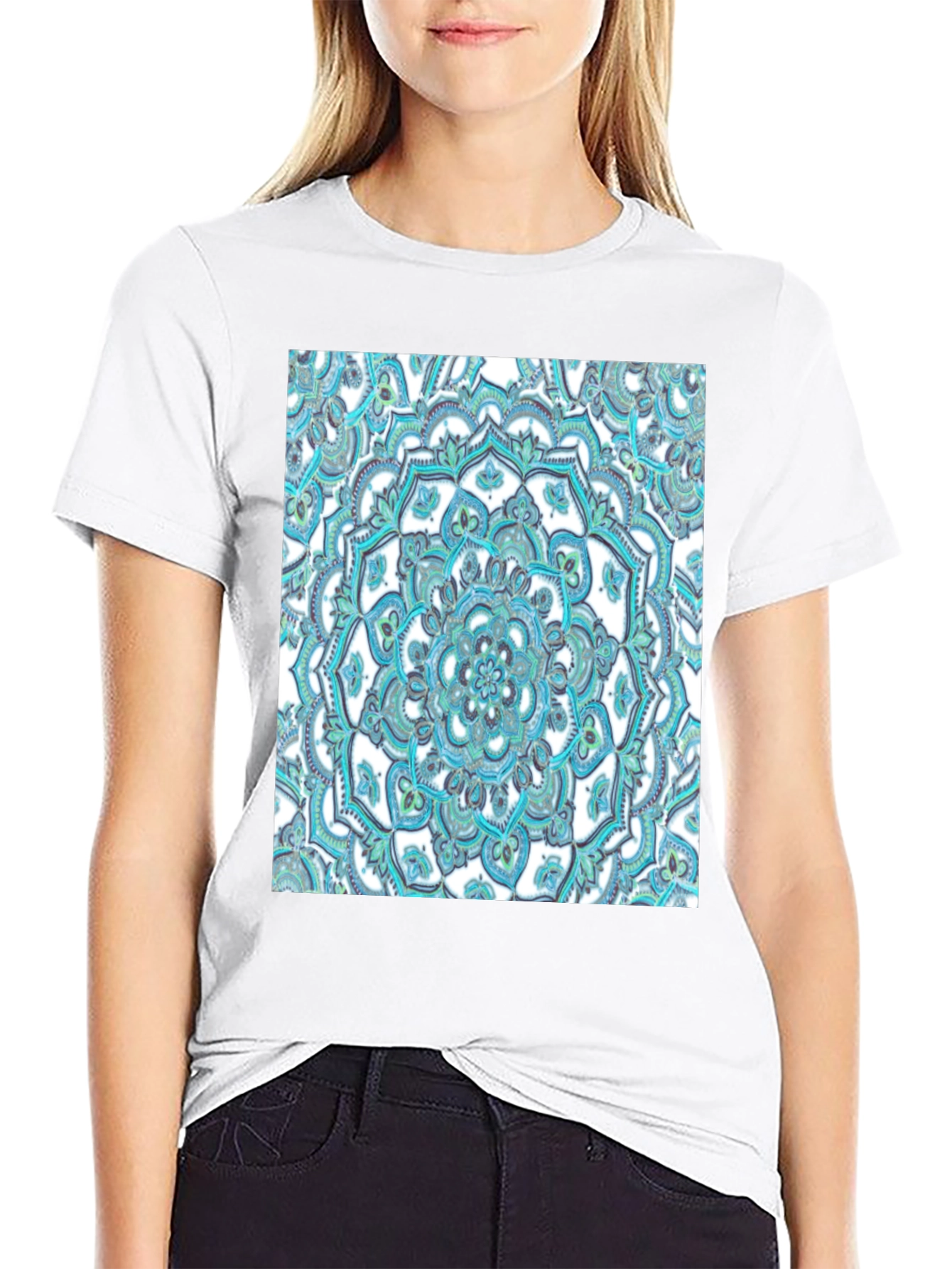 Mandala Graphic Tee - Soft Black Cotton T-Shirt