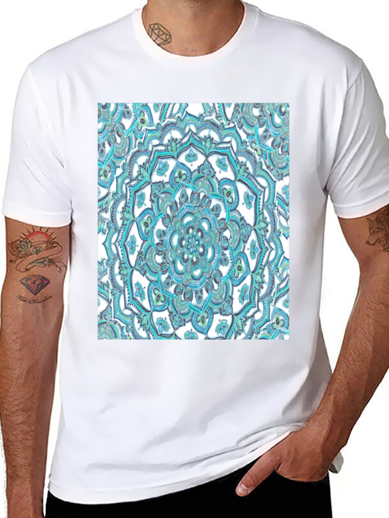 Mandala Graphic Tee - Soft Black Cotton T-Shirt