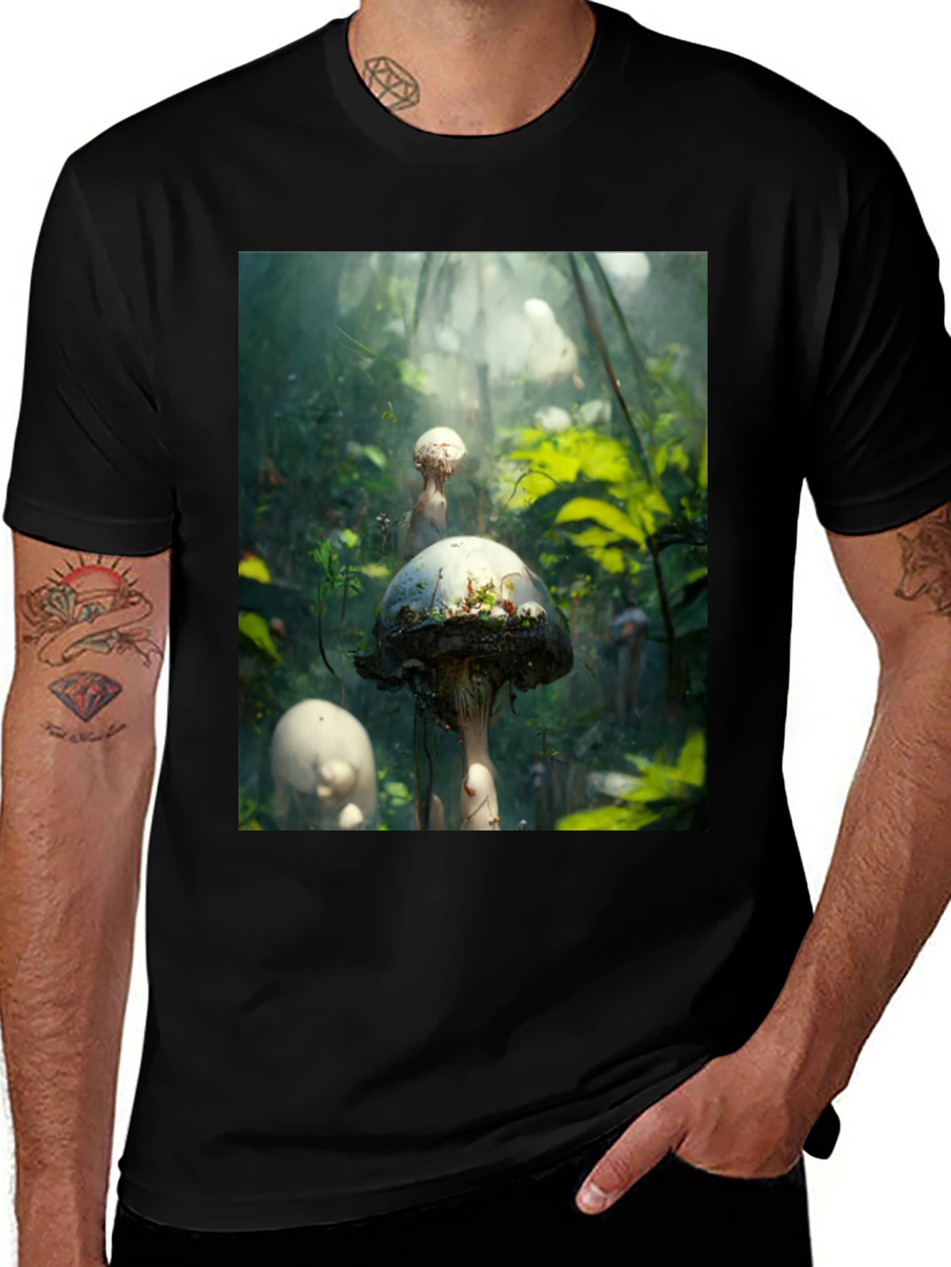 Mushroom Forest Graphic Tee - Nature Inspired Style
