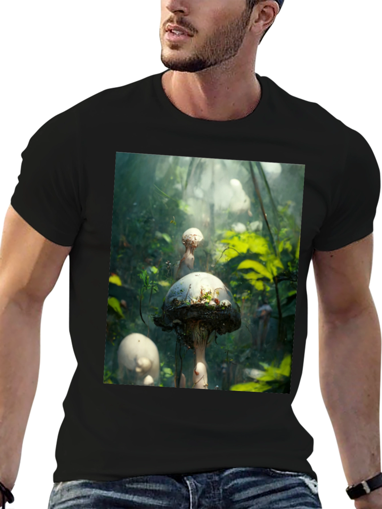 Mushroom Forest Graphic Tee - Nature Inspired Style