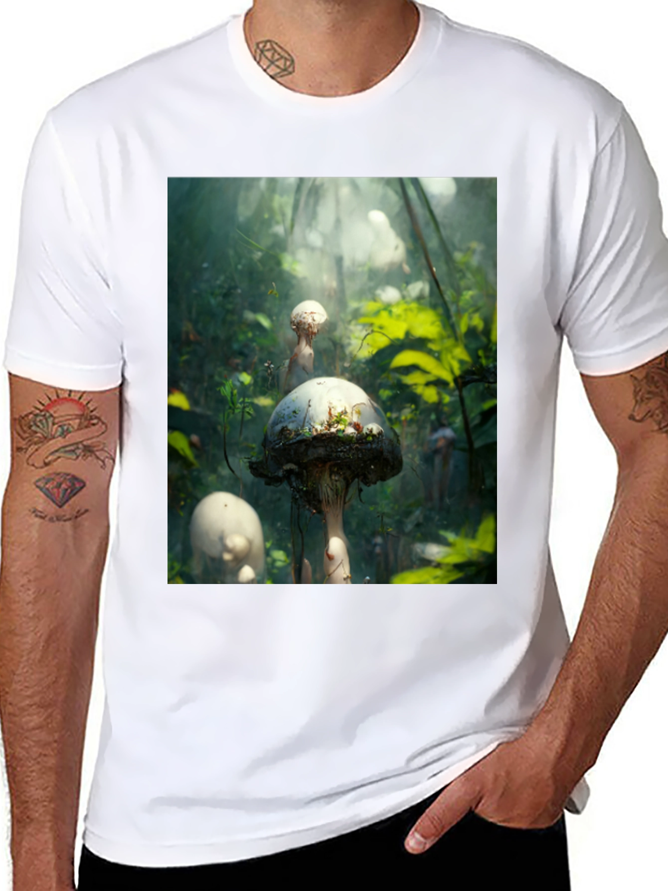 Mushroom Forest Graphic Tee - Nature Inspired Style