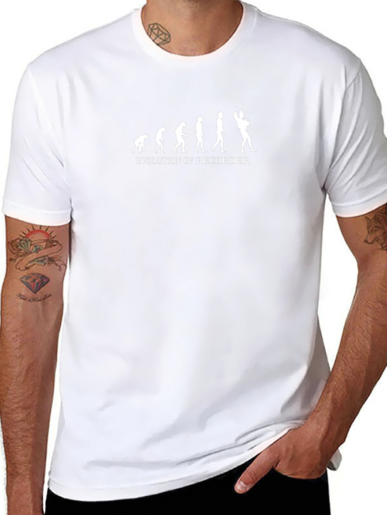 Evolution of Recorder Black Graphic Tee