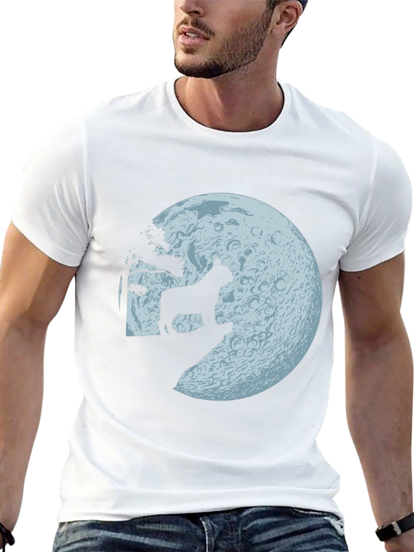 Dog Howling at Moon Graphic Tee