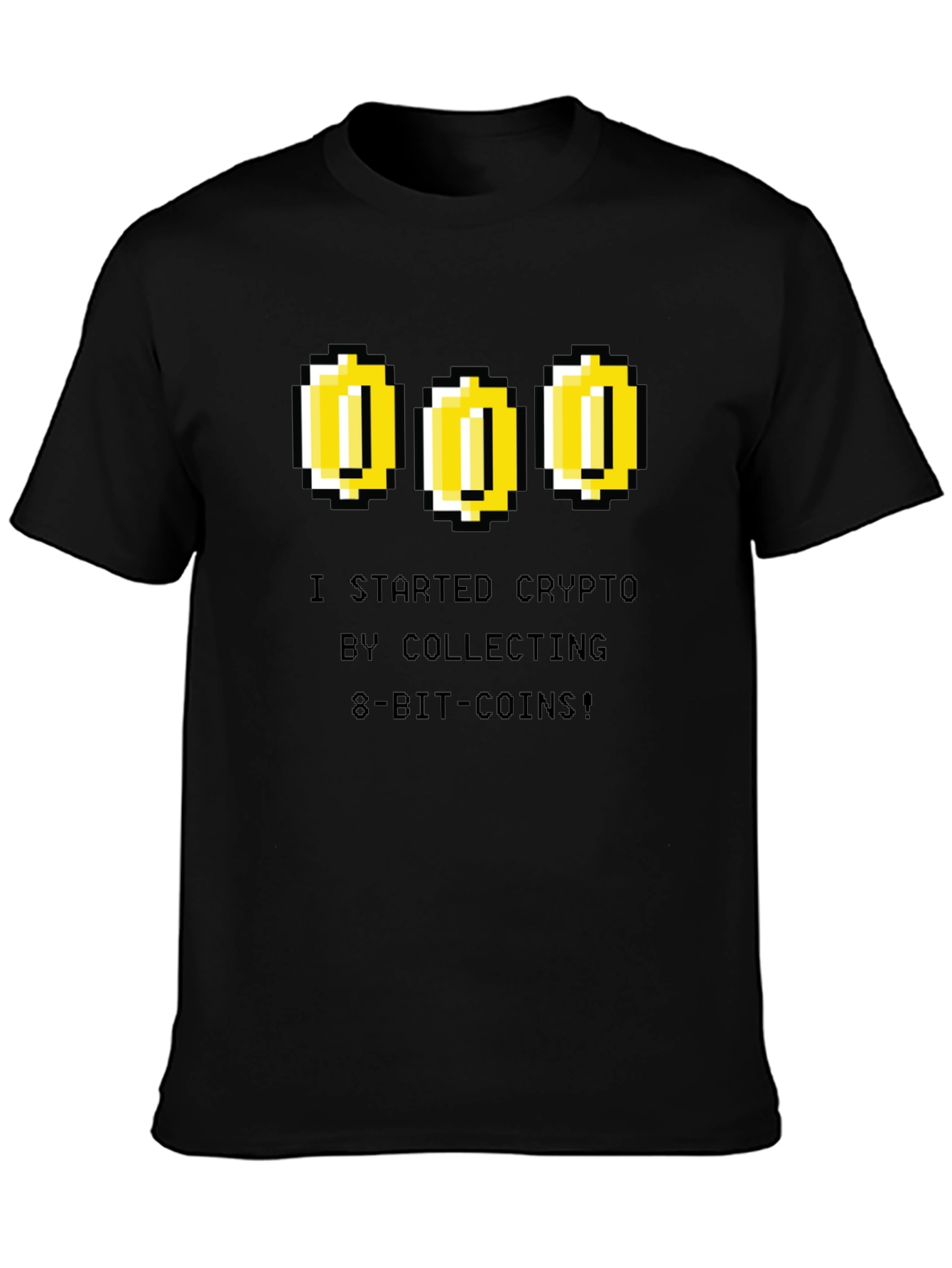 Crypto 8-Bit Coin Black T-Shirt