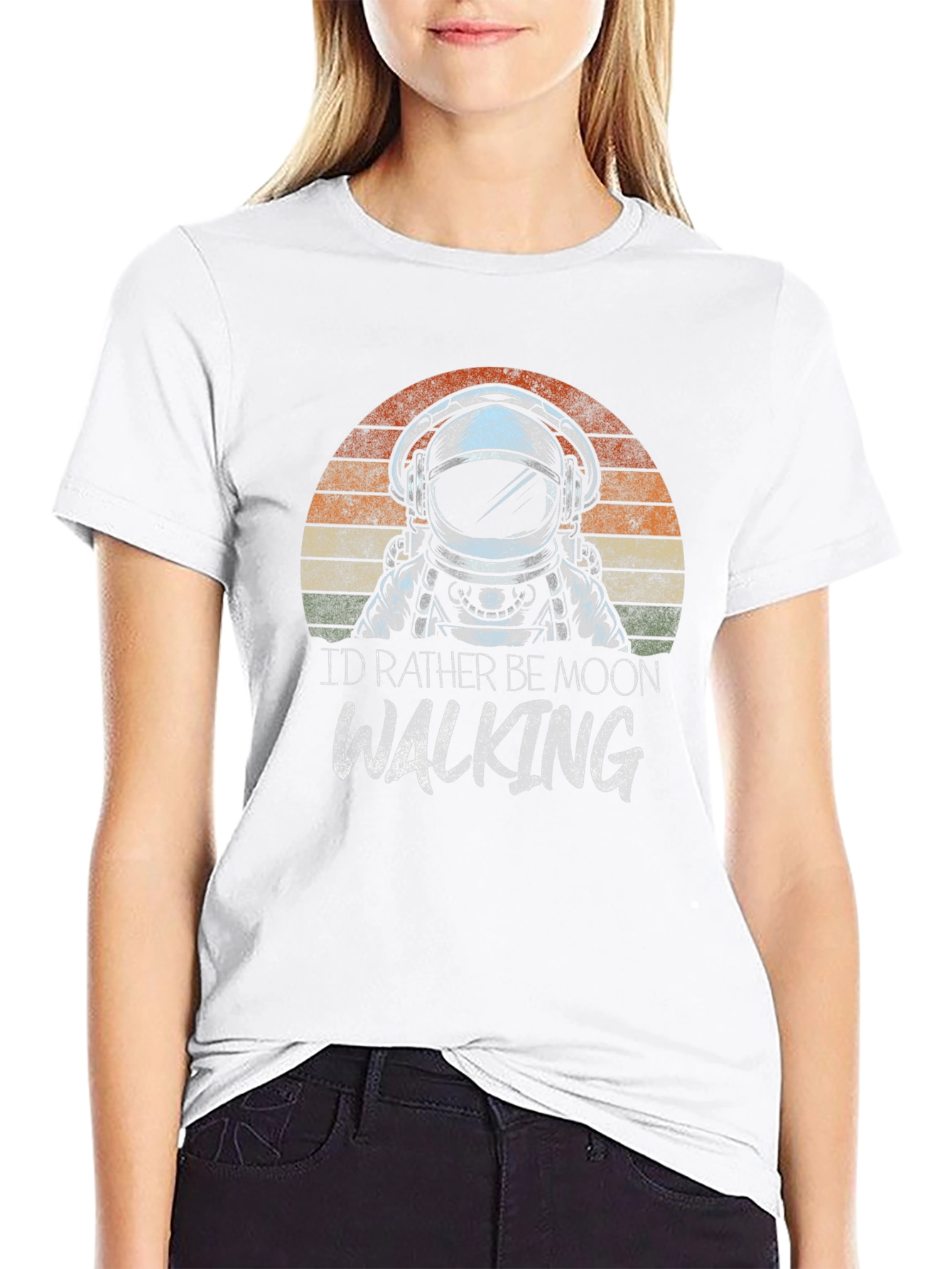 Astronaut Moonwalking Graphic Tee - Retro Style