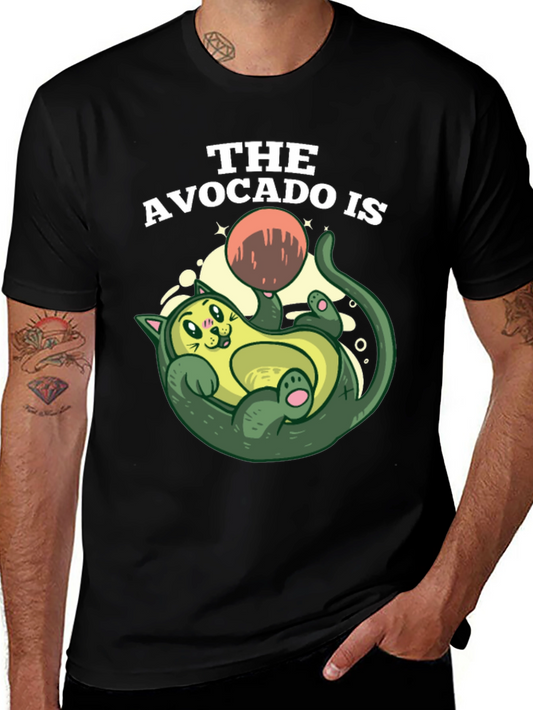Avocado Cat Graphic Tee - Fun Novelty Shirt