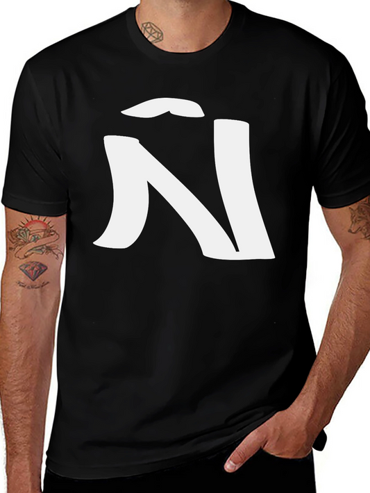 Black T-Shirt with White Ñ Design