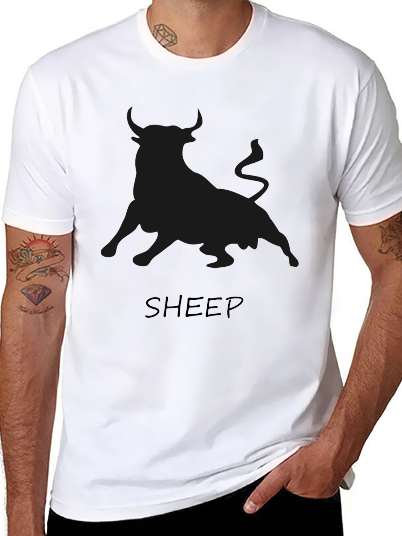 Black Bull Graphic T-Shirt - Mens Crew Neck Tee
