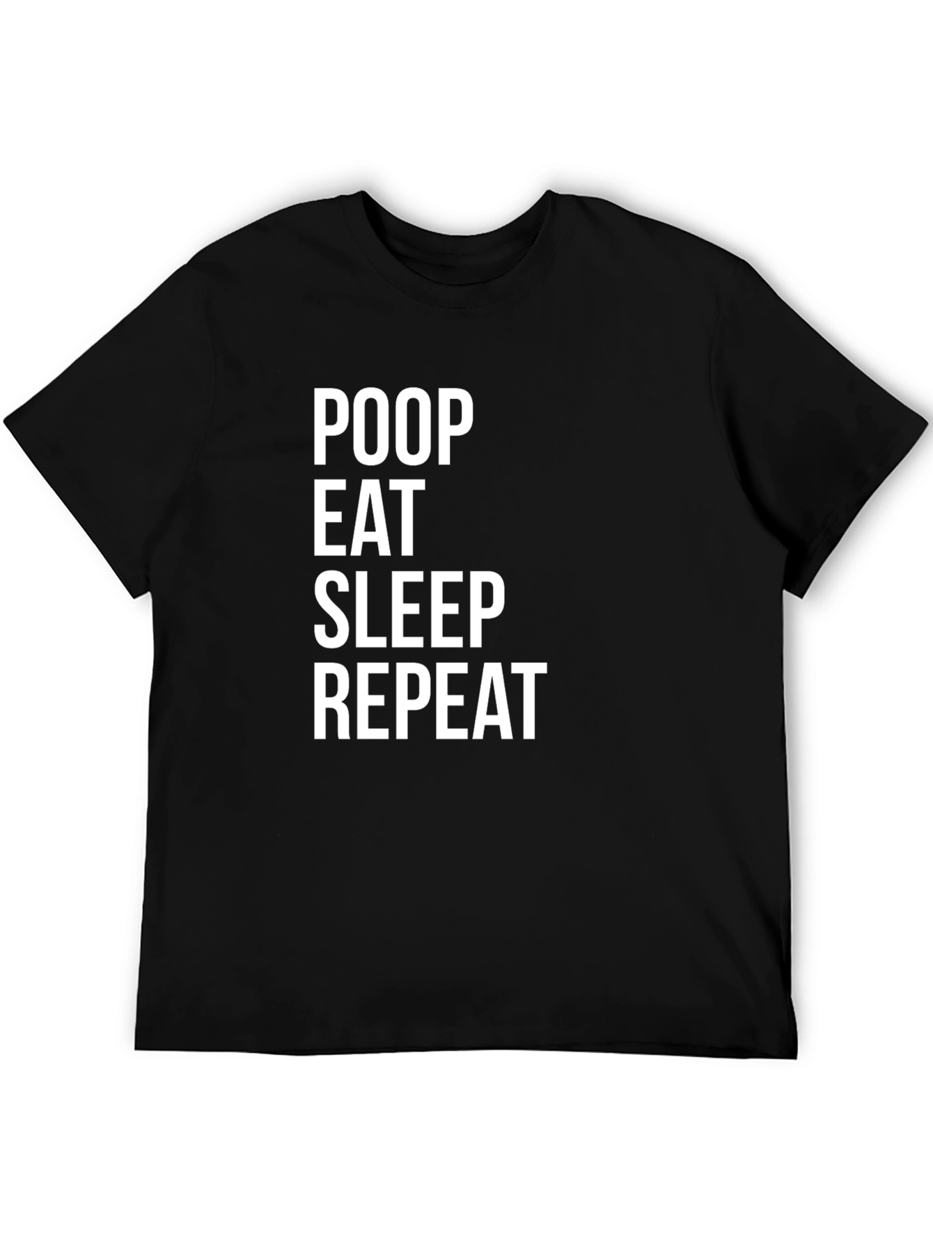 Poop Eat Sleep Repeat Graphic Tee - Black