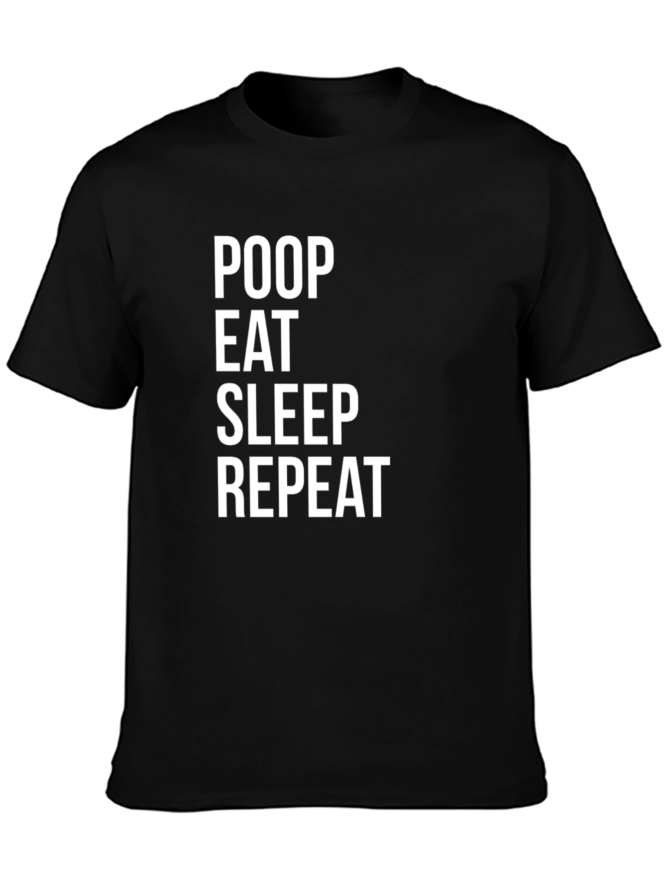 Poop Eat Sleep Repeat Graphic Tee - Black