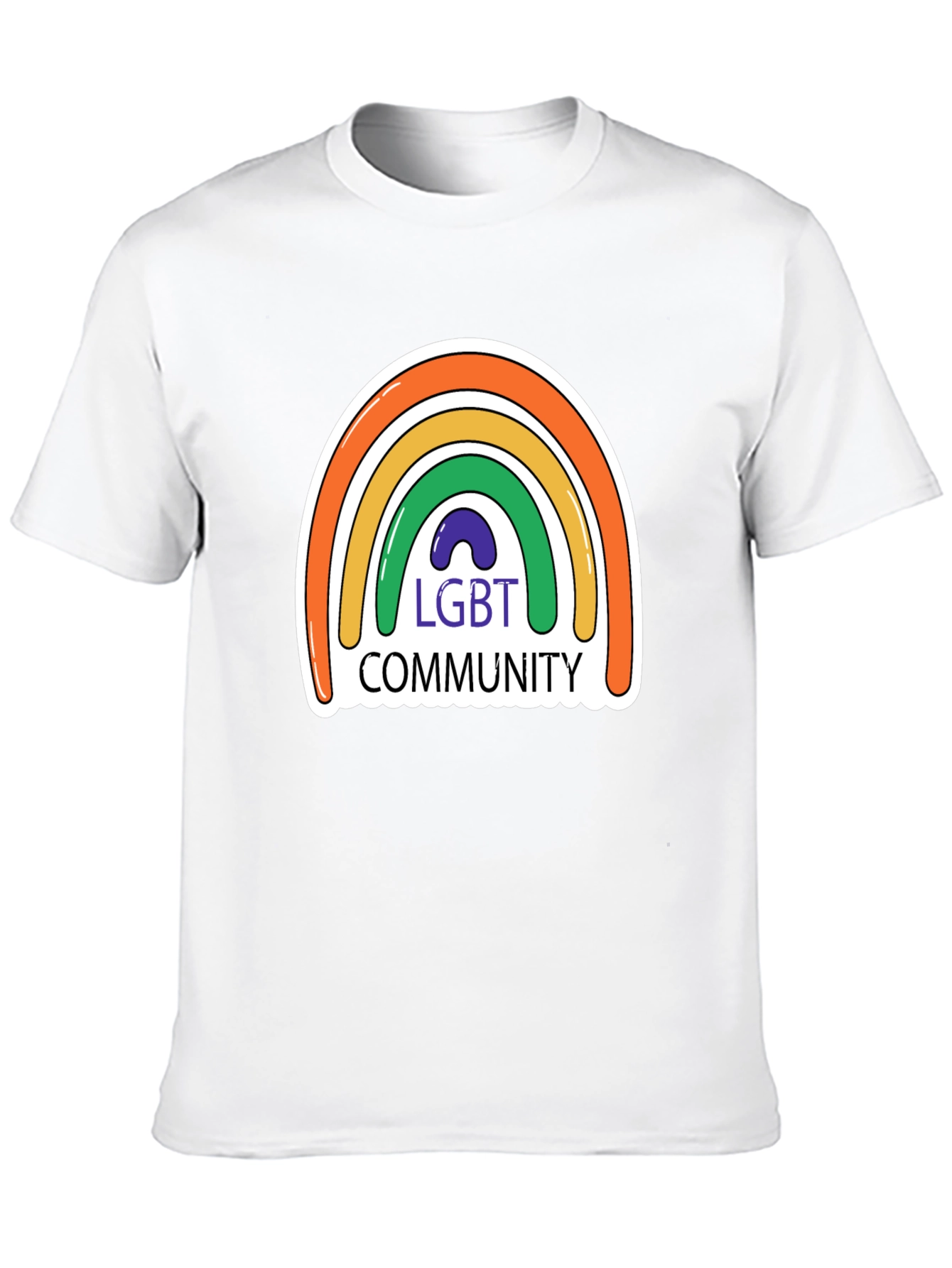 LGBT Community Rainbow Graphic Tee - Black